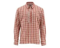 Simms BugStopper Shirt Rusty Red Plaid -paita